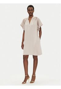 Bruuns Bazaar Sukienka codzienna Beckia Wendis BBW4490 Beżowy Loose Fit. Okazja: na co dzień. Kolor: beżowy. Materiał: syntetyk. Typ sukienki: proste. Styl: casual #4