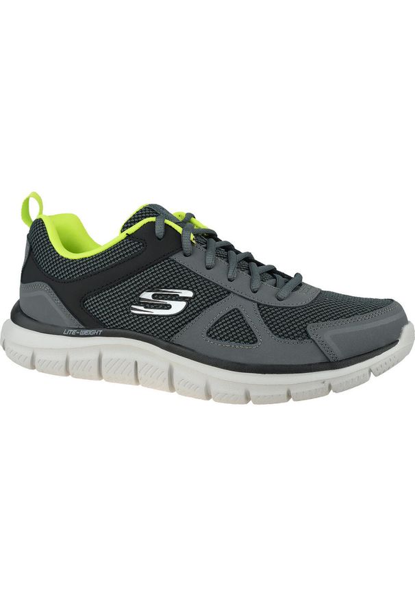 skechers - Skechers Track-Bucolo, męskie buty treningowe, Szare. Kolor: szary. Materiał: tkanina