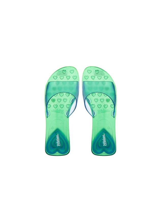 melissa - Klapki Melissa The Real Jelly Kim Ad Green Blue 010444, Zielony, Guma. Kolor: zielony. Materiał: tworzywo sztuczne. Sezon: lato. Obcas: na obcasie. Styl: elegancki. Wysokość obcasa: niski