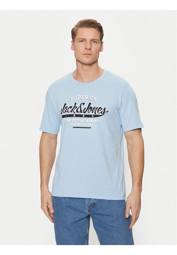 Jack & Jones - Jack&Jones T-Shirt Logo 12268267 Niebieski Standard Fit. Kolor: niebieski. Materiał: bawełna