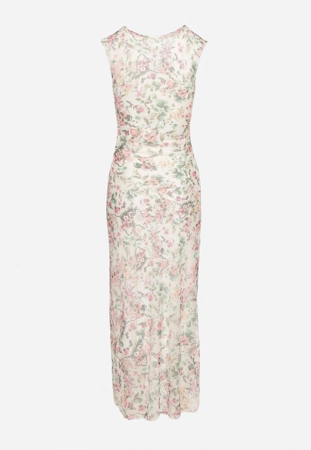 Renee - Biała Sukienka Typu Bodycon w Kwiatowy Wzór Melavela. Kolor: biały. Wzór: kwiaty. Typ sukienki: bodycon. Styl: klasyczny