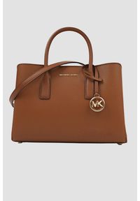 Michael Kors - MICHAEL KORS Brązowa torebka SM Satchel. Kolor: brązowy. Materiał: skórzane. Styl: elegancki, klasyczny #1