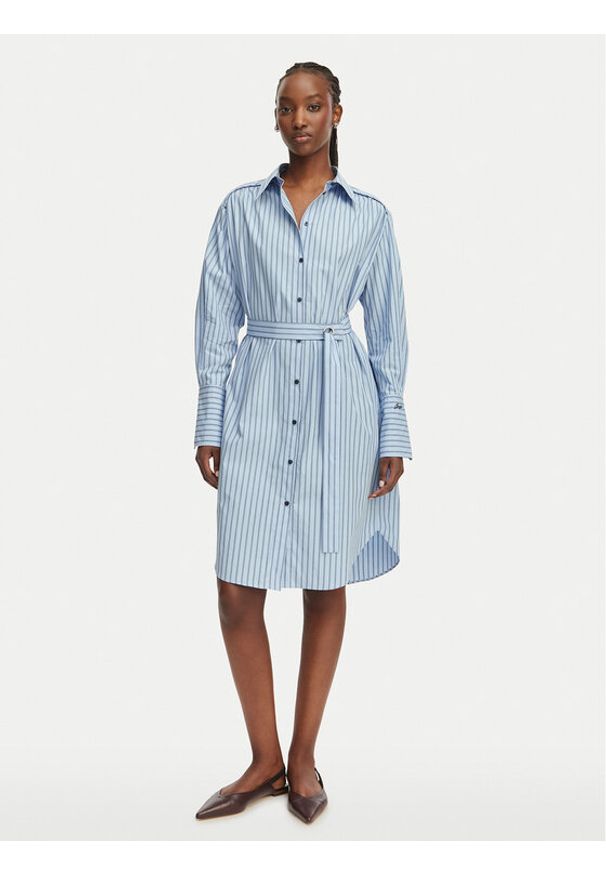 BOSS Sukienka koszulowa C_Delegant_3 50561950 Niebieski Regular Fit. Kolor: niebieski. Materiał: bawełna. Typ sukienki: koszulowe