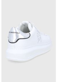 Karl Lagerfeld Buty skórzane KL52531.01S kolor biały. Nosek buta: okrągły. Zapięcie: sznurówki. Kolor: biały. Materiał: skóra #5