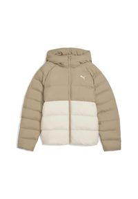 Puma - Damska kurtka z kapturem Mono PUMA Alpine Snow White. Typ kołnierza: kaptur. Kolor: biały. Sport: bieganie
