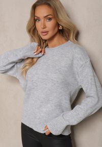 Renee - Jasnoniebieski Sweter z Domieszką Wełny Torissia. Kolor: niebieski. Materiał: wełna. Sezon: zima #2