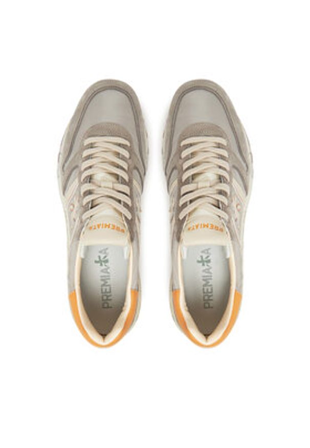 Premiata Sneakersy LANDER VAR 7202 Beżowy. Kolor: beżowy. Materiał: skóra, zamsz