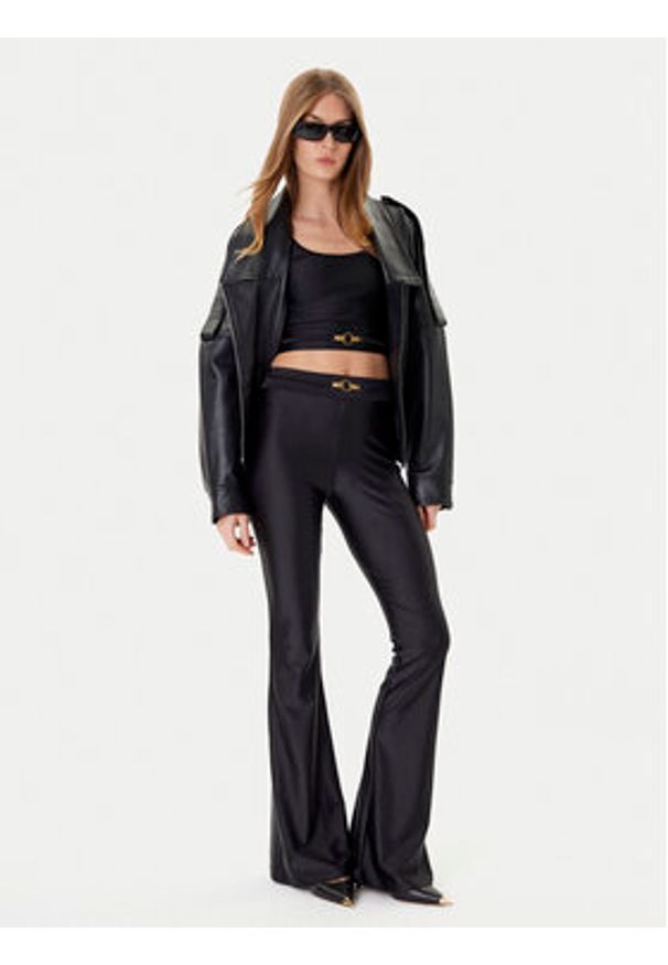 Just Cavalli Legginsy 78PAC101 Czarny Slim Fit. Kolor: czarny. Materiał: syntetyk