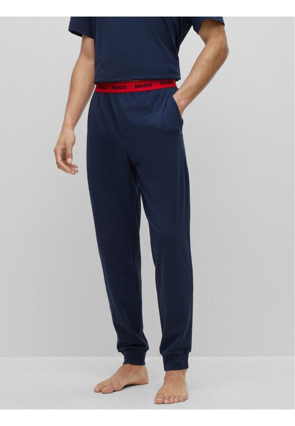 Hugo Spodnie piżamowe 50493128 Granatowy Regular Fit. Kolor: niebieski. Materiał: bawełna