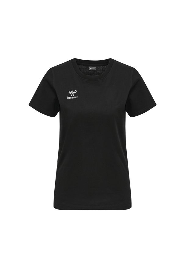 Damska bawełniana koszulka Hummel Move Grid. Kolor: czarny. Materiał: bawełna. Wzór: aplikacja. Sport: fitness