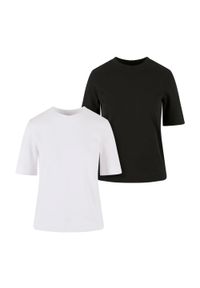 Urban Classics - Klasyczna Koszulka Damska (zestaw 2 Sztuk). Kolor: czarny, biały, wielokolorowy. Sport: turystyka piesza #1