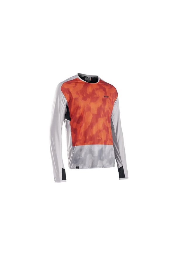 Koszulka rowerowa męskie NORTHWAVE EDGE MAN JERSEY LONG SLEEVE. Kolor: pomarańczowy. Materiał: jersey. Długość rękawa: długi rękaw. Sport: kolarstwo