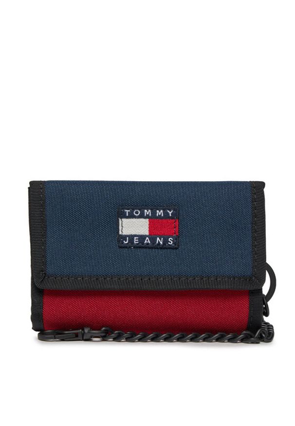 Tommy Jeans Duży Portfel Męski Tjm Heritage Nylon Trifold AM0AM12078 Granatowy. Kolor: niebieski. Materiał: materiał