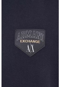 Armani Exchange bluza męska kolor granatowy z aplikacją. Kolor: niebieski. Materiał: bawełna. Wzór: aplikacja. Styl: klasyczny #5