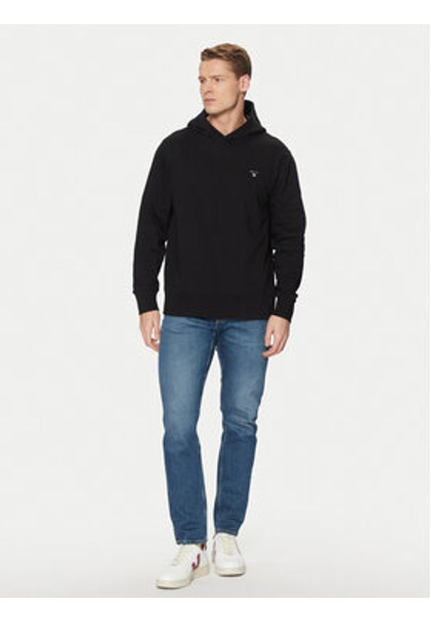 GANT - Gant Bluza Original Shield 2014016 Czarny Regular Fit. Kolor: czarny. Materiał: bawełna