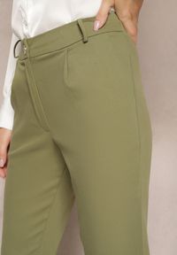 Renee - Zielone Spodnie z Regularnym Stanem z Gumką i Wsuwanymi Kieszeniami Silwena. Okazja: na co dzień. Kolor: zielony. Styl: casual #4