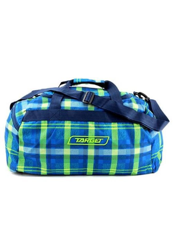 Target Docelowa torba podróżna, W kratkę, niebiesko-zielony. Kolor: wielokolorowy, zielony, niebieski. Wzór: kratka