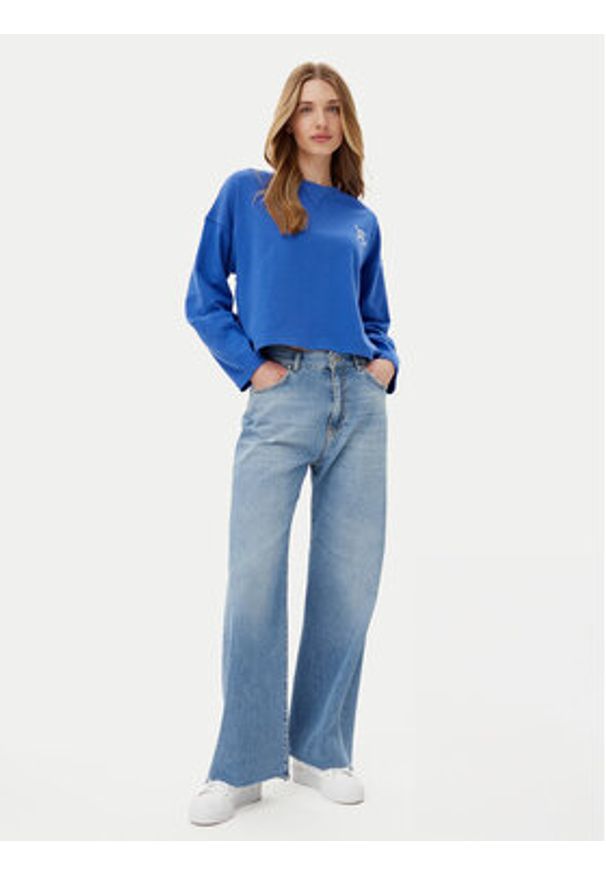 GAP - Gap Bluza 767368-02b Niebieski Oversize. Kolor: niebieski. Materiał: bawełna