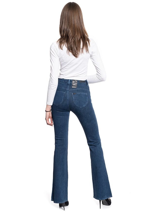 Lee - SPODNIE DAMSKIE LEE SUPER HIGH FLARE BLUE L30FETLQ 112106426