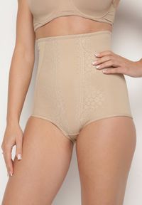 Born2be - Beżowe Modelujące Majtki Zelatila. Kolor: beżowy. Wzór: aplikacja #5
