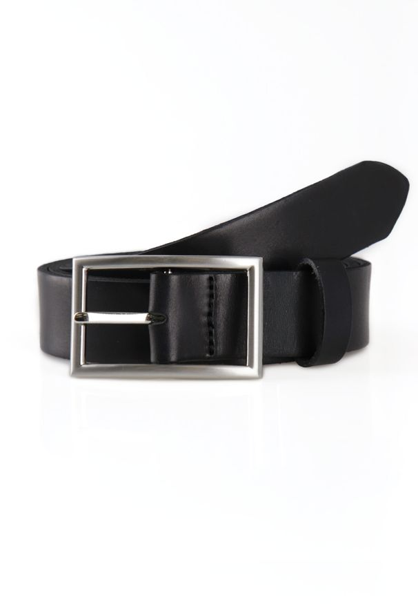 Volcano - Czarny pasek skórzany damski A-PRIM. Kolor: czarny. Materiał: skóra