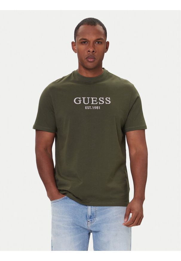 Guess T-Shirt M5BI09 K8FQ4 Zielony Regular Fit. Kolor: zielony. Materiał: bawełna