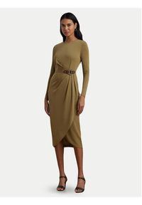 Lauren Ralph Lauren - LAUREN RALPH LAUREN Sukienka codzienna 250951397002 Beżowy Slim Fit. Okazja: na co dzień. Kolor: beżowy. Materiał: syntetyk. Typ sukienki: proste. Styl: casual #3