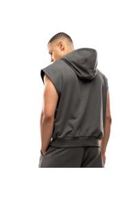 SIROKO - Męska bluza z kapturem bez rękawów Lifestyle Siroko IBZ Swish Gray. Typ kołnierza: kaptur. Kolor: szary. Materiał: dresówka, materiał. Długość rękawa: bez rękawów #2