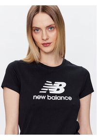 New Balance T-Shirt Essentials Stacked Logo WT31546 Czarny Athletic Fit. Kolor: czarny. Materiał: bawełna #5