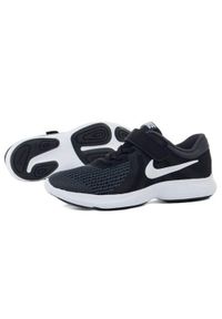 Buty do chodzenia dla dzieci Nike Revolution 4 Psv. Zapięcie: sznurówki. Kolor: czarny. Materiał: syntetyk, tkanina, materiał. Szerokość cholewki: normalna. Model: Nike Revolution. Sport: turystyka piesza