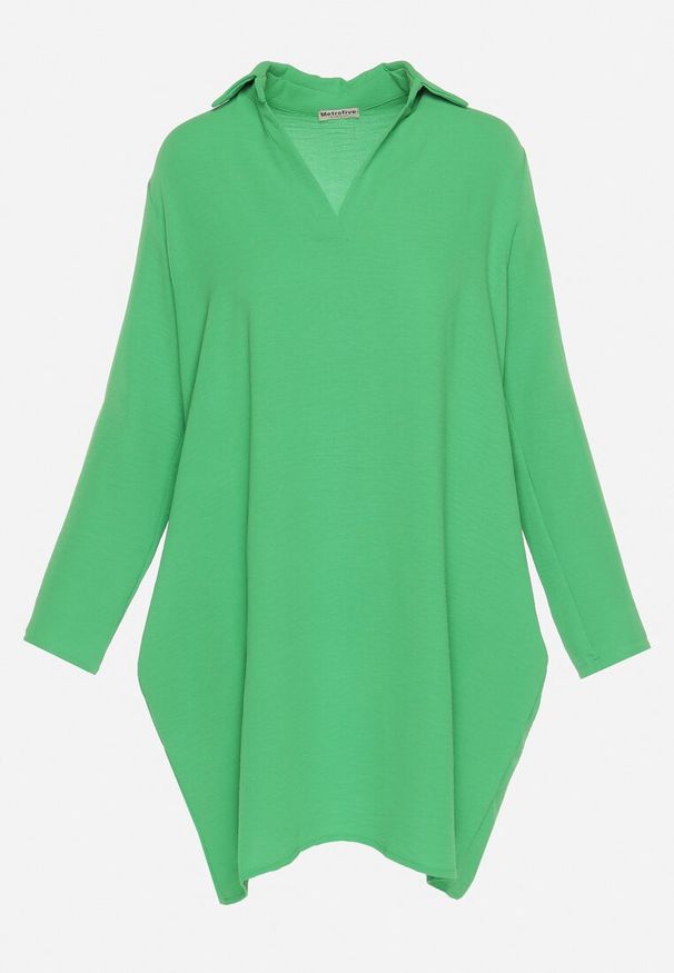 Born2be - Zielona Sukienka Koszulowa o Rozkloszowanym Fasonie Neoriana. Kolor: zielony. Typ sukienki: koszulowe