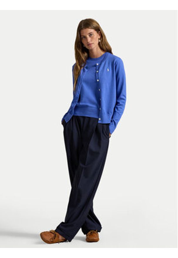 Polo Ralph Lauren Kardigan 211971872500 Niebieski Regular Fit. Typ kołnierza: polo. Kolor: niebieski. Materiał: bawełna