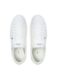 TOMMY HILFIGER - Tommy Hilfiger Sneakersy Icon Court Lth Flag Ess FM0FM05317 Biały. Kolor: biały. Materiał: skóra #6