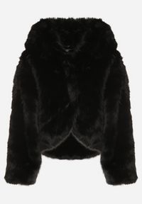 Born2be - Czarna Futrzana Kurtka z Nieodpinanym Kapturem Zetena. Kolor: czarny. Materiał: futro. Styl: klasyczny, elegancki #5