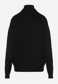 Born2be - Czarny Casualowy Golf z Wełną o Prostym Kroju Reiselia. Okazja: na co dzień. Typ kołnierza: golf. Kolor: czarny. Materiał: wełna. Styl: casual #4