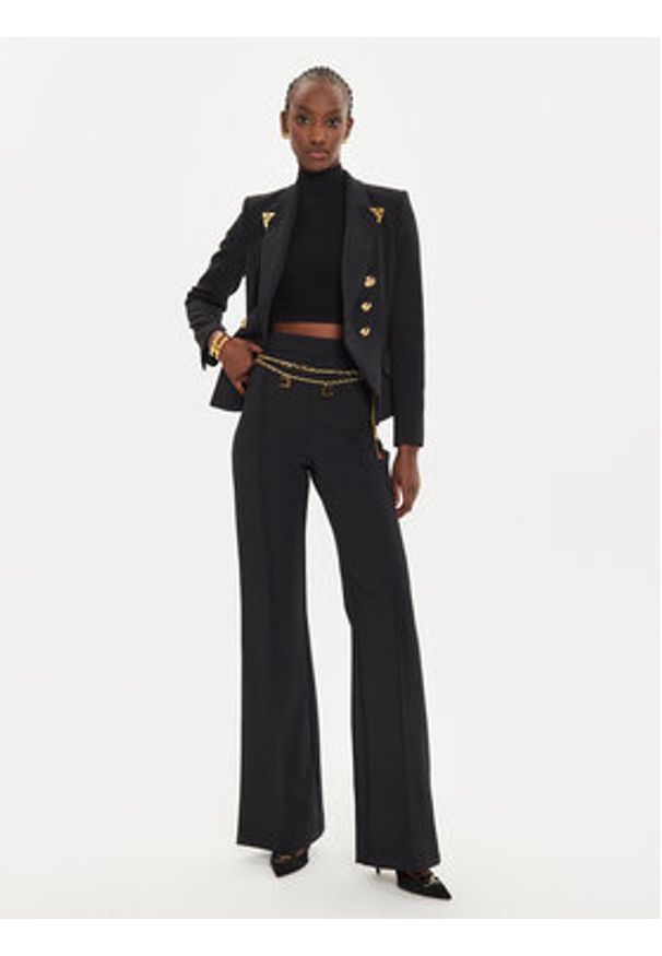 Elisabetta Franchi Spodnie palazzo PA-T35-46E2 Czarny Regular Fit. Kolor: czarny. Materiał: syntetyk