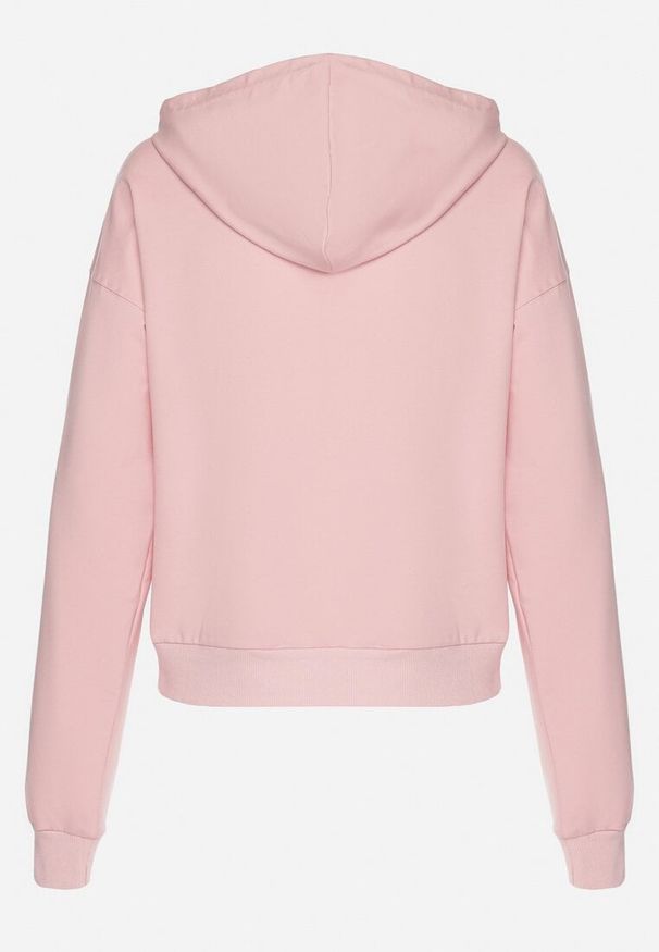 Born2be - Różowa Casualowa Bluza z Kapturem i Kieszonką Zelotia. Okazja: na co dzień. Typ kołnierza: kaptur. Kolor: różowy. Materiał: jeans. Styl: casual