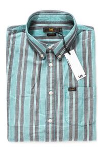 Lee - KOSZULA MĘSKA LEE BUTTON DOWN FADED GREEN L880NELF. Typ kołnierza: button down. Kolor: niebieski