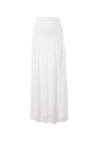 Born2be - Biała Spódnica Nysheis. Kolor: biały. Materiał: tkanina, dzianina, wiskoza. Długość: do kostek #6