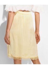 Ermanno Firenze - ERMANNO FIRENZE - Żółta spódnica ze wstawkami z koronki. Kolor: żółty. Materiał: koronka. Wzór: koronka #2