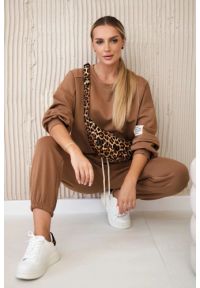 Kesi Włoski - Komplet z wiskozy bluza + spodnie camelowy. Materiał: wiskoza