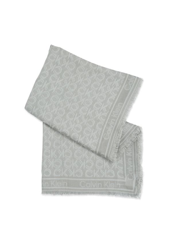 Calvin Klein Chusta Monogram Jacquard K60K608779 Szary. Kolor: szary. Materiał: materiał