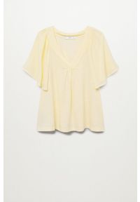 mango - Mango T-shirt Bella damski kolor żółty. Kolor: żółty. Materiał: materiał #2