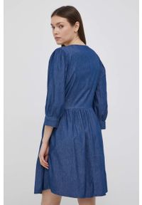 JDY sukienka jeansowa mini rozkloszowana. Kolor: niebieski. Materiał: jeans. Typ sukienki: rozkloszowane. Długość: mini #2