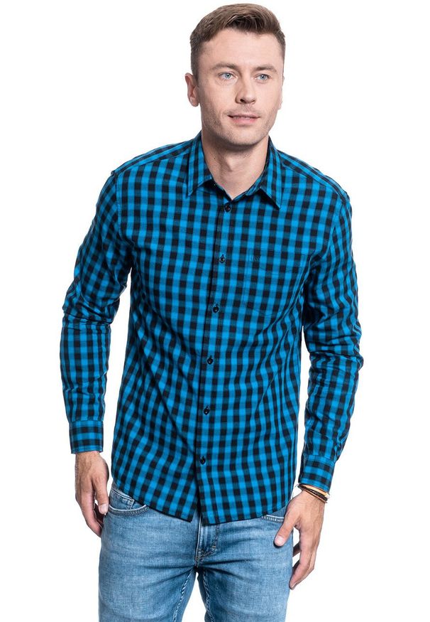 Wrangler - MĘSKA KOSZULA WRANGLER LS 1 PKT SHIRT DIRECTOIRE BLUE W5A14MXKL 112129960
