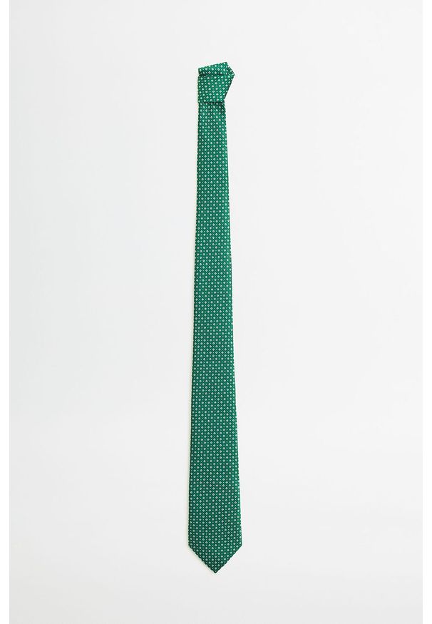 Mango Man - Krawat Rombo. Kolor: zielony. Materiał: tkanina, poliester