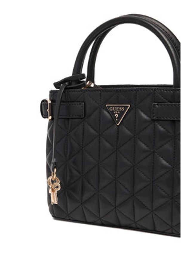 Guess Torebka Paisleigh HWQG98 83050 Czarny. Kolor: czarny. Materiał: skórzane
