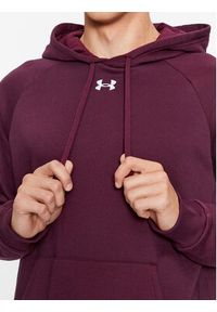 Under Armour Bluza Ua Rival Fleece Hoodie 1379757 Bordowy Loose Fit. Kolor: czerwony. Materiał: bawełna