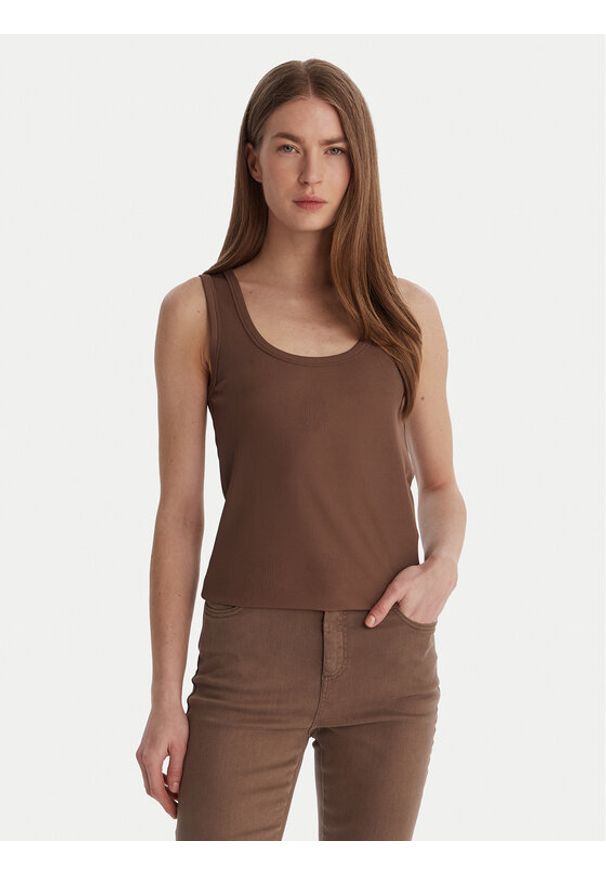 Marella Top Orata 2613941015 Brązowy Slim Fit. Kolor: brązowy. Materiał: wiskoza