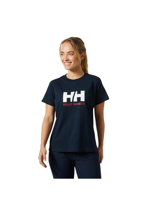 Koszulka damska Helly Hansen Logo 2.0. Kolor: niebieski. Materiał: bawełna. Sport: turystyka piesza